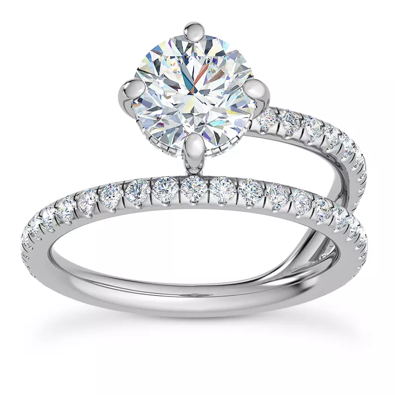 14K White Gold Raina Floating Hidden Halo Engagement Ring