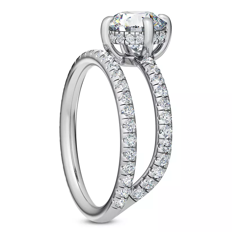 14K White Gold Raina Floating Hidden Halo Engagement Ring