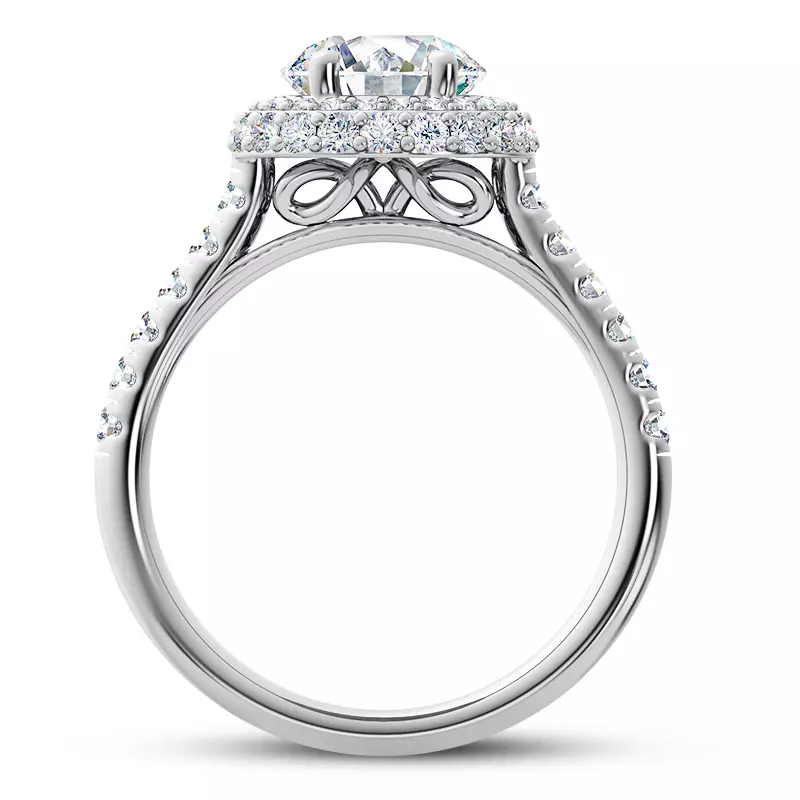 Platinum Leoni Double Halo Engagement Ring