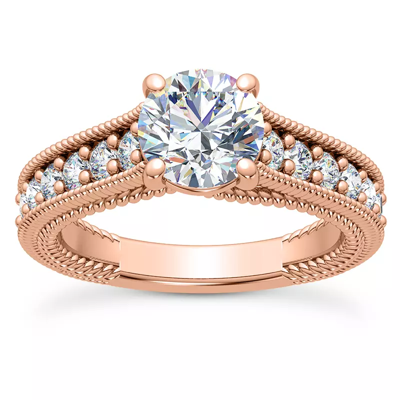 14K Rose Gold Lido Braided Diamond Engagement Ring