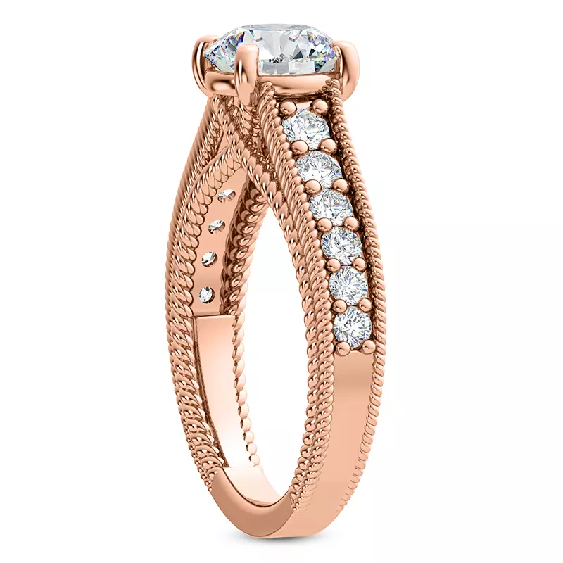 14K Rose Gold Lido Braided Diamond Engagement Ring