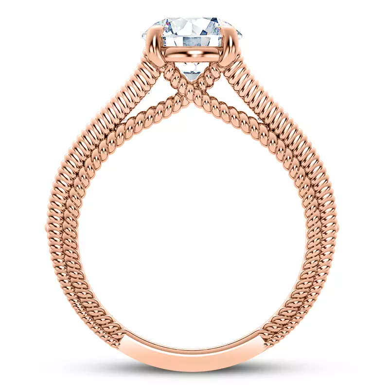 14K Rose Gold Lido Braided Diamond Engagement Ring