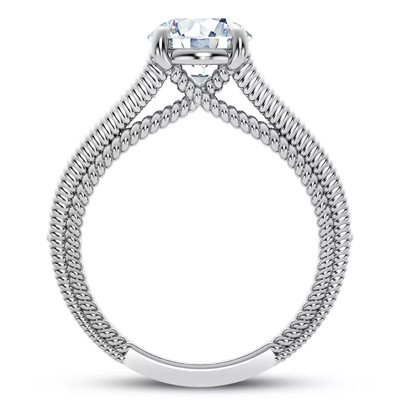 14K White Gold Lido Braided Diamond Engagement Ring