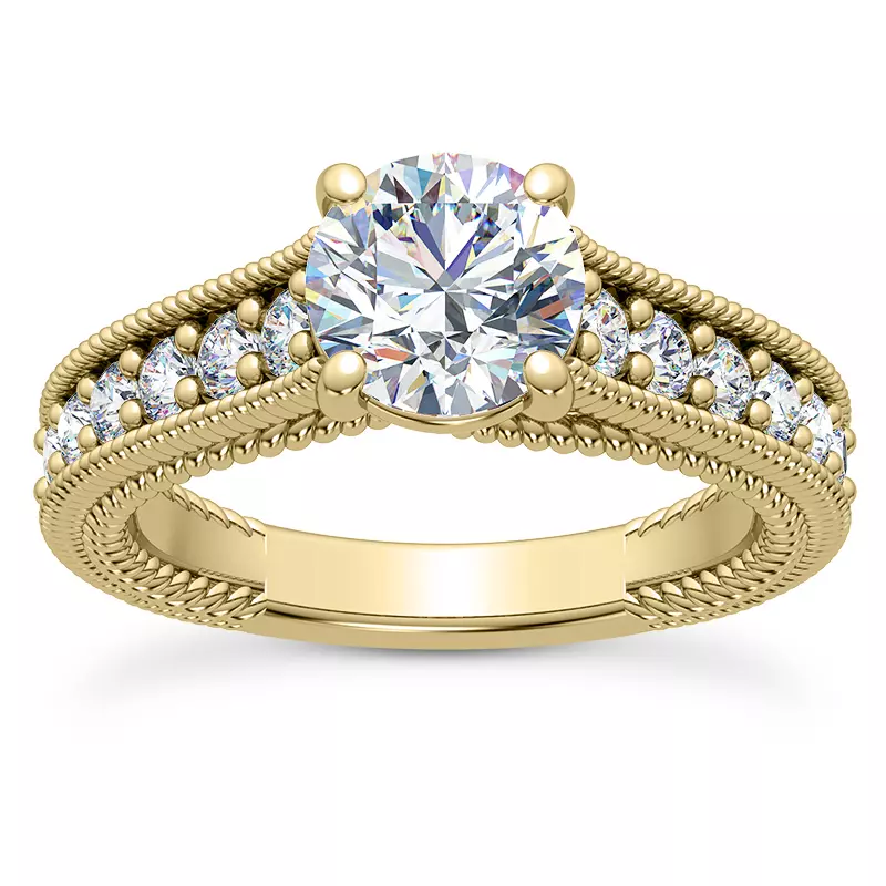 14K Yellow Gold Lido Braided Diamond Engagement Ring