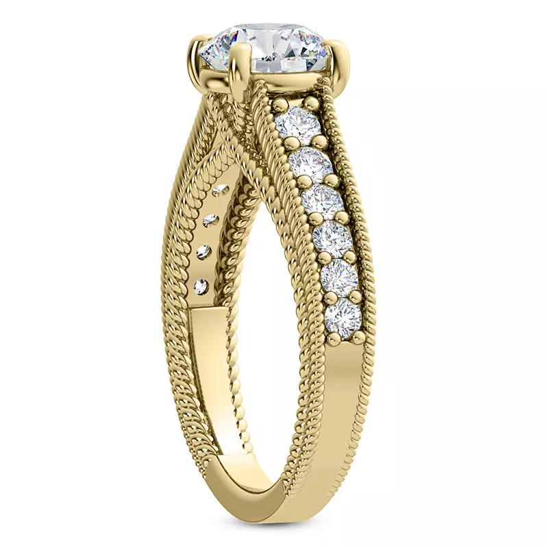 14K Yellow Gold Lido Braided Diamond Engagement Ring