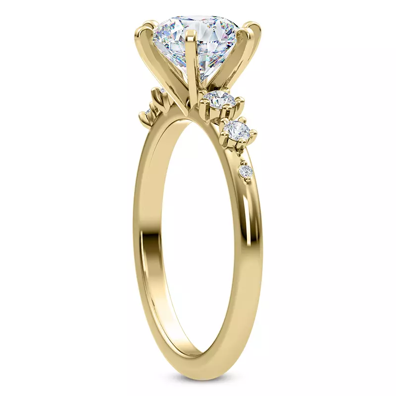 14K Yellow Gold Katya Graduated Spaced Pavé Engagement Ring