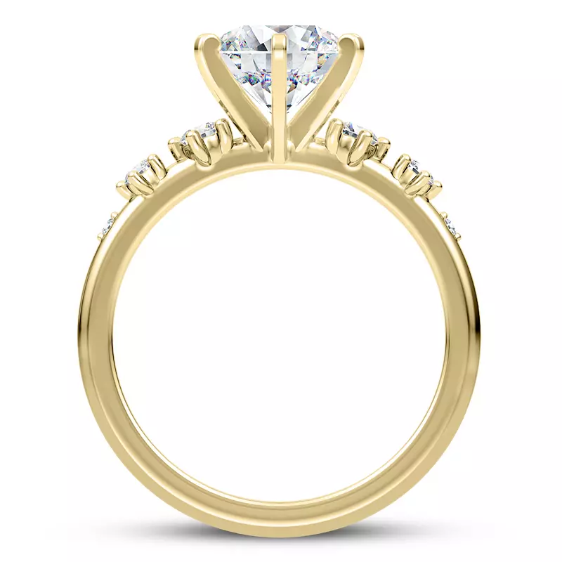 14K Yellow Gold Katya Graduated Spaced Pavé Engagement Ring