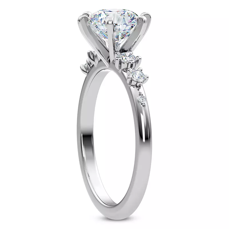 18K White Gold Katya Graduated Spaced Pavé Engagement Ring