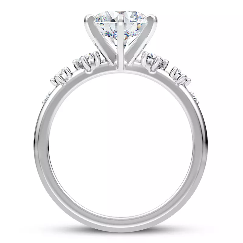 18K White Gold Katya Graduated Spaced Pavé Engagement Ring