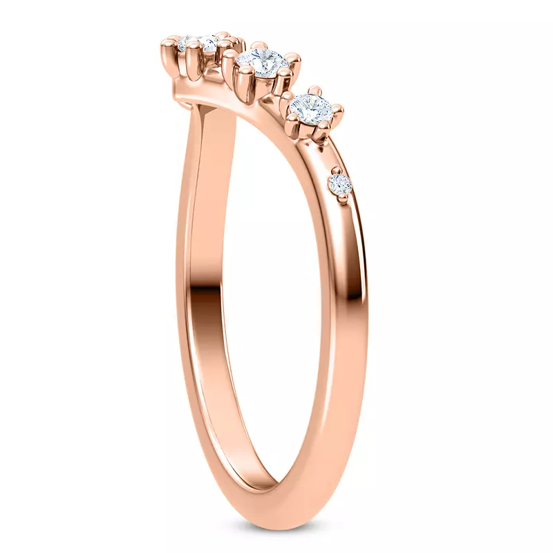 14K Rose Gold Katya Spaced Diamond Chevron Band