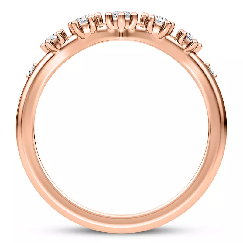 14K Rose Gold Katya Spaced Diamond Chevron Band