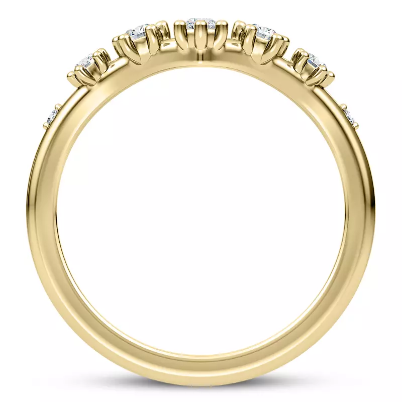14K Yellow Gold Katya Spaced Diamond Chevron Band