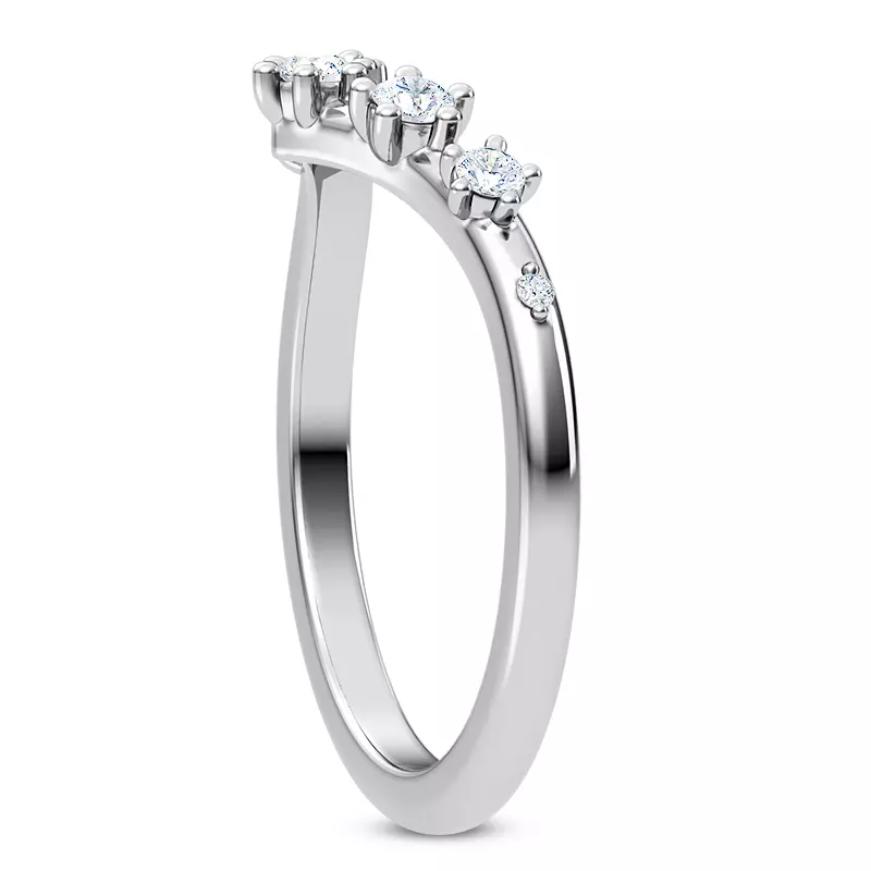 18K White Gold Katya Spaced Diamond Chevron Band