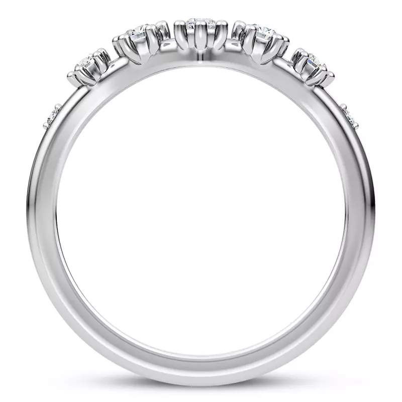 18K White Gold Katya Spaced Diamond Chevron Band