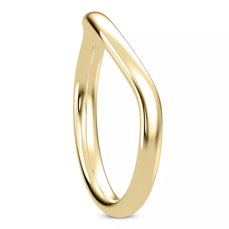 14K Yellow Gold Serene Curved Band