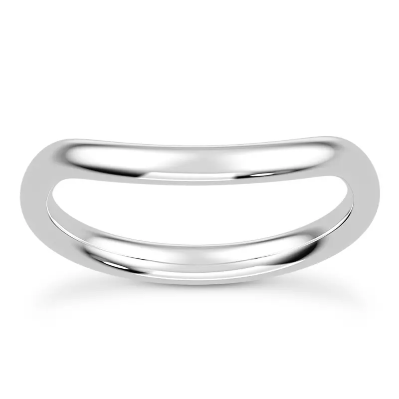 18K White Gold Serene Curved Band