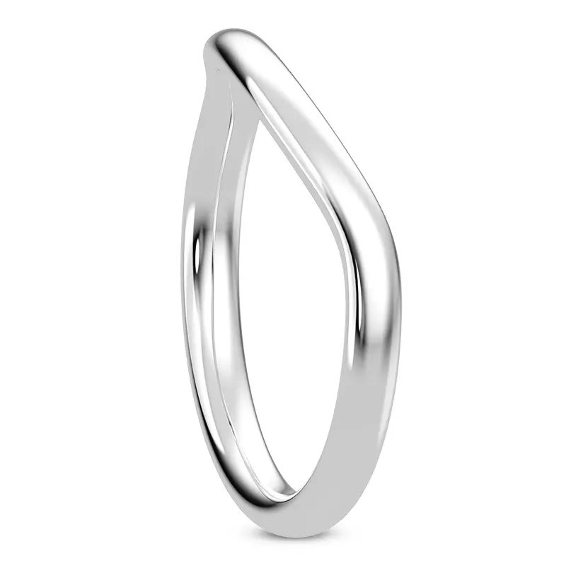 18K White Gold Serene Curved Band