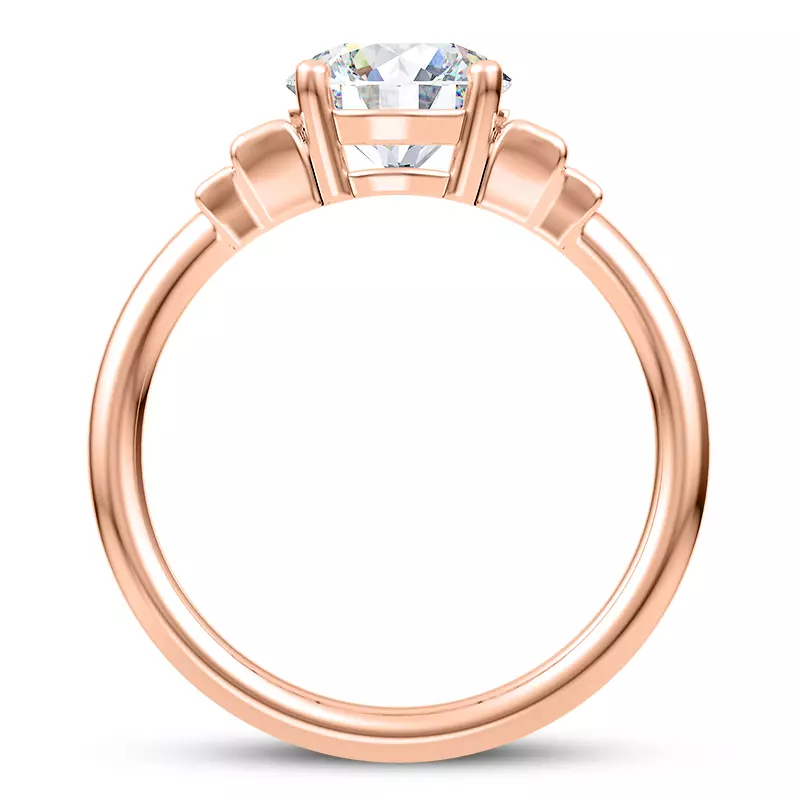 14K Rose Gold Aya Graduated Straight Baguette Engagement Ring