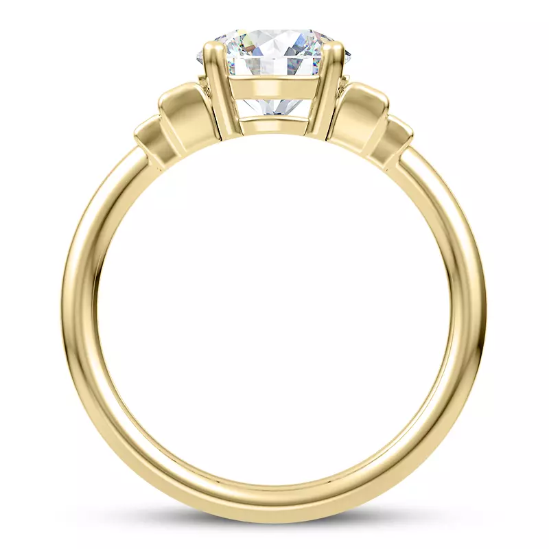 14K Yellow Gold Aya Graduated Straight Baguette Engagement Ring