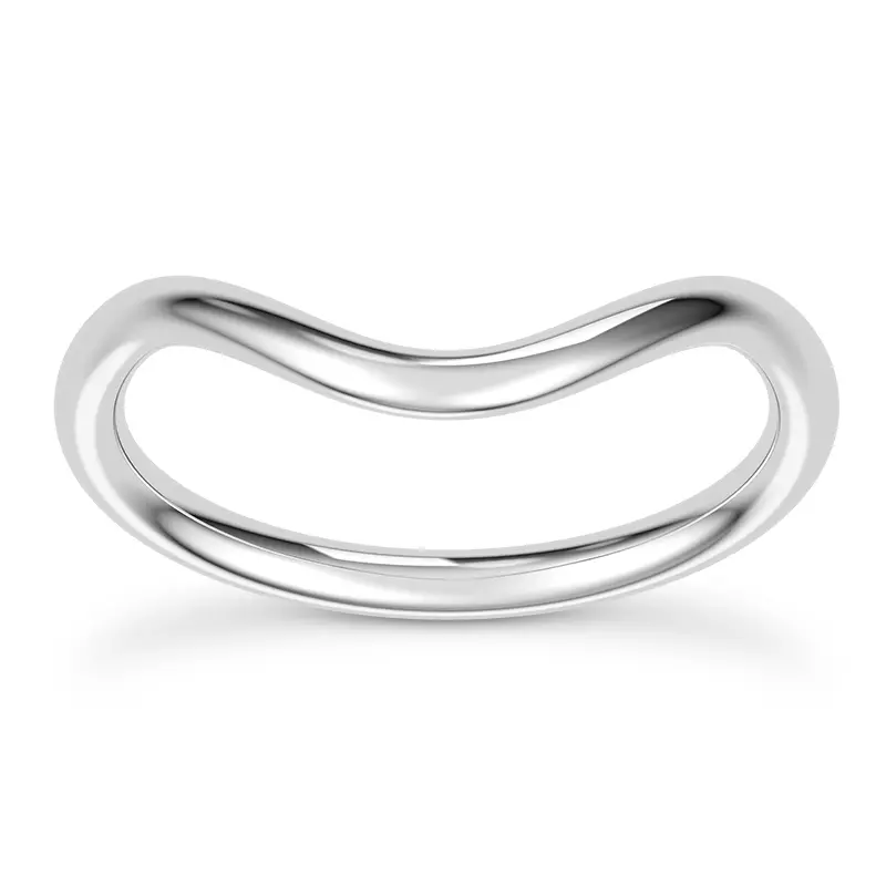 14K White Gold Aya Wide Curved Band