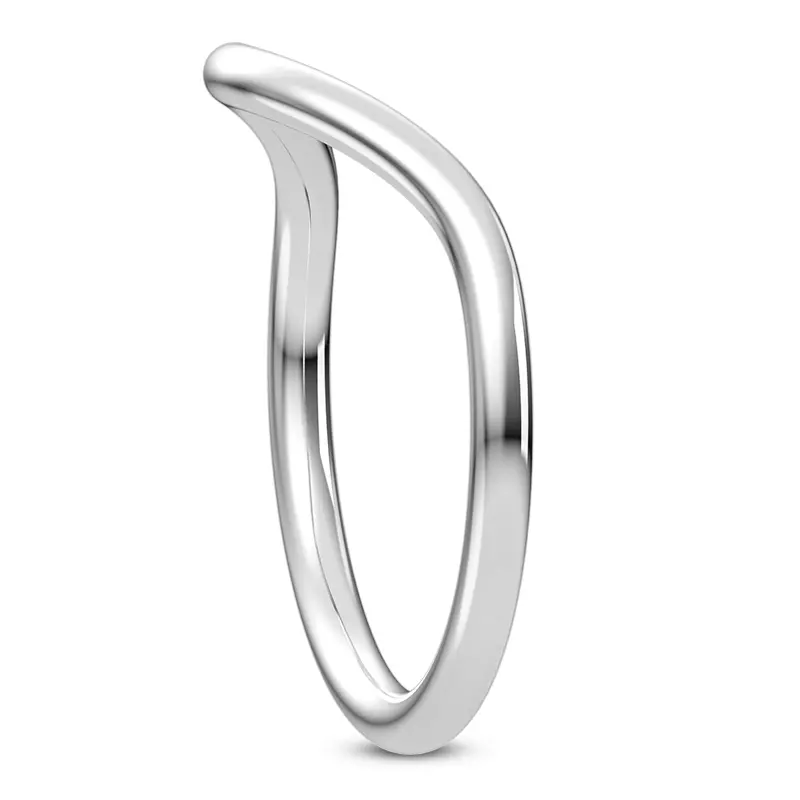 14K White Gold Aya Wide Curved Band