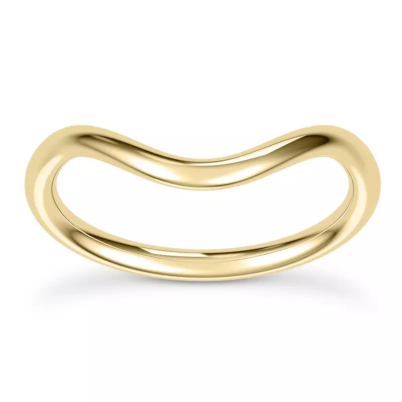 14K Yellow Gold Aya Wide Curved Band