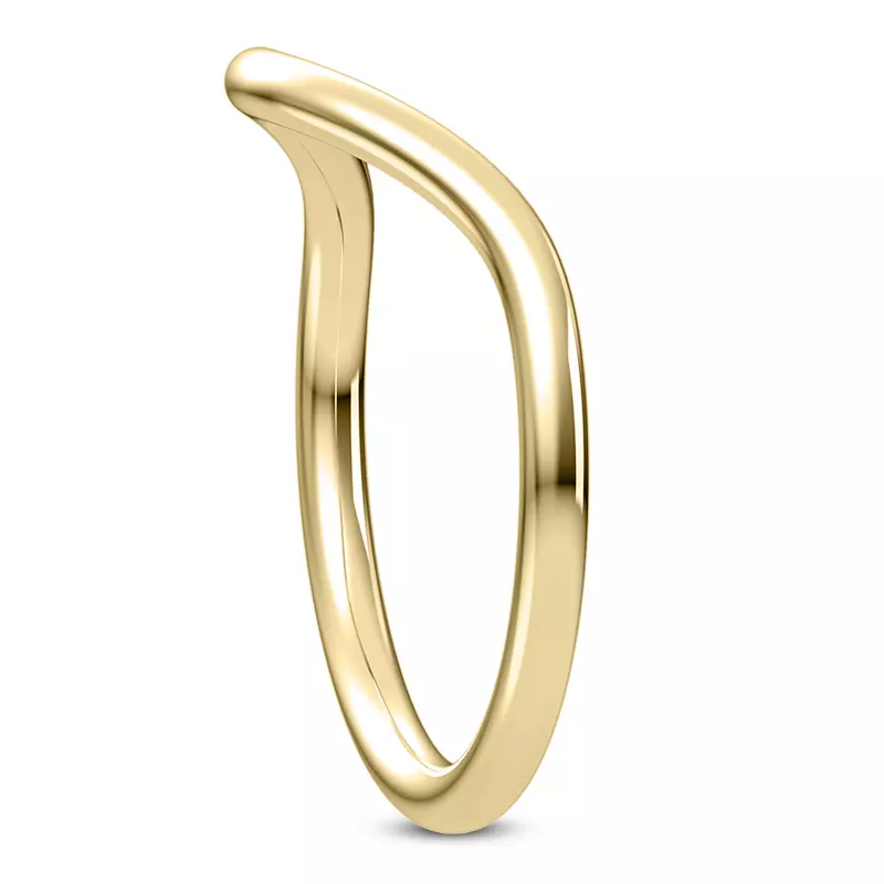 14K Yellow Gold Aya Wide Curved Band
