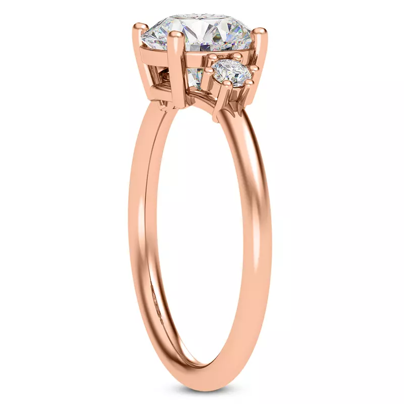 14K Rose Gold Marni Petite Three-Stone Engagement Ring