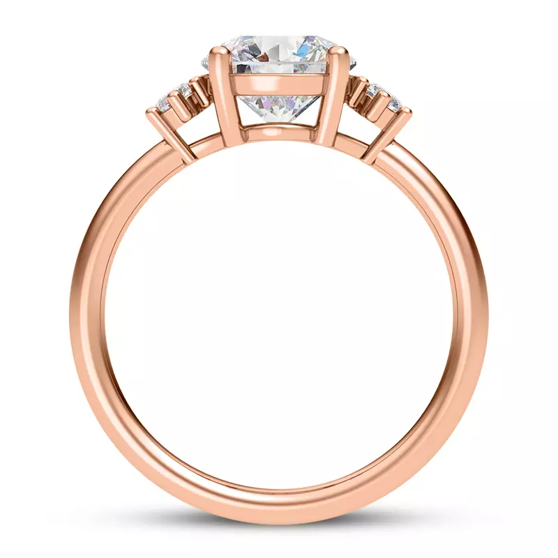 14K Rose Gold Marni Petite Three-Stone Engagement Ring