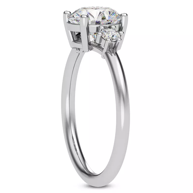 18K White Gold Marni Petite Three-Stone Engagement Ring