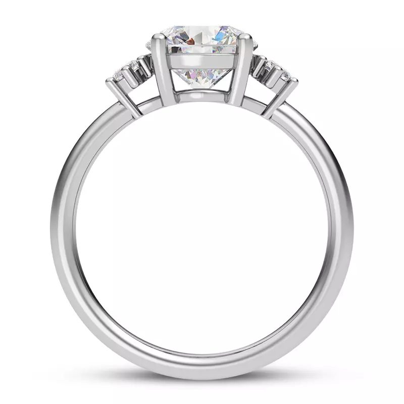18K White Gold Marni Petite Three-Stone Engagement Ring