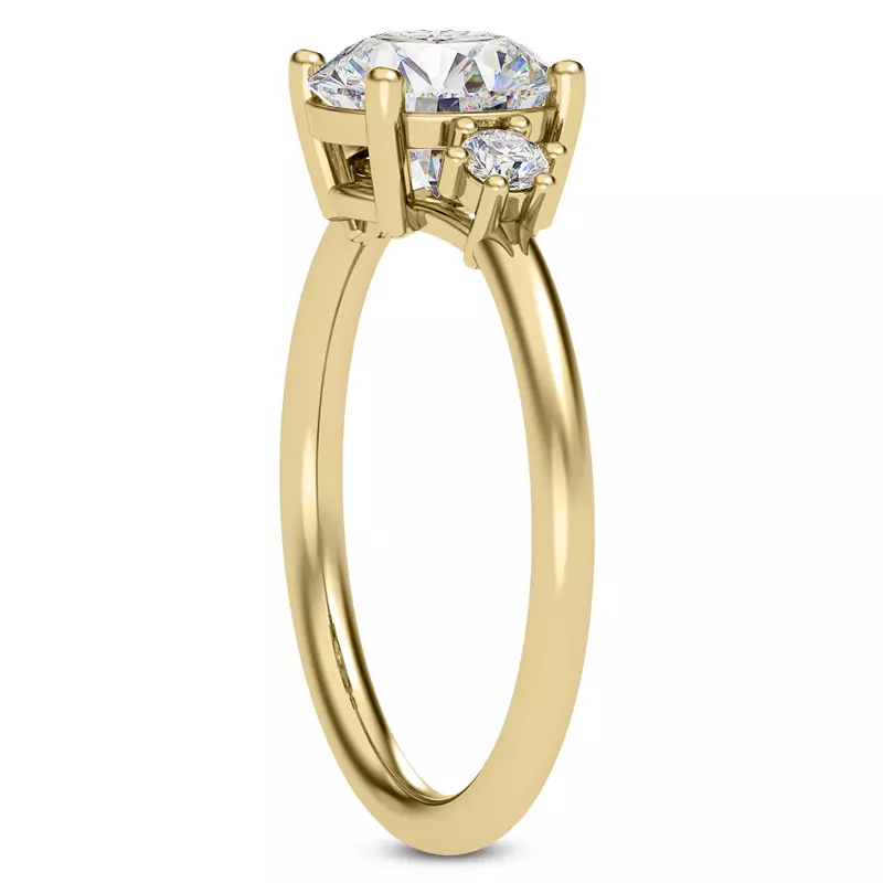 18K Yellow Gold Marni Petite Three-Stone Engagement Ring