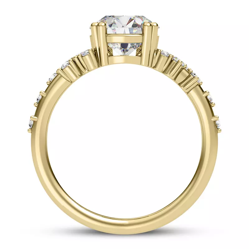 14K Yellow Gold Symphony Scattered Engagement ring