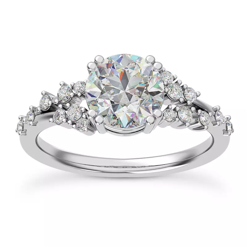 Kyla Pave Engagement Ring - 14K White Gold