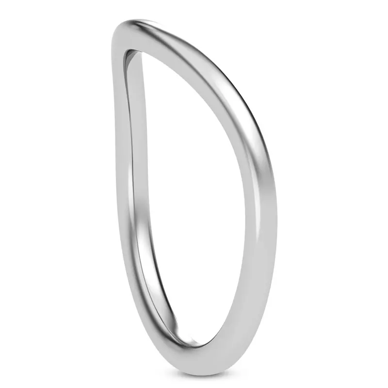 14K White Gold Symphony Curved Band
