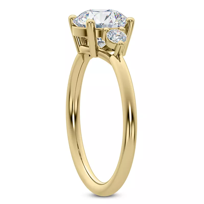 14K Yellow Gold Mavrica Diamond Three-Stone Engagement Ring