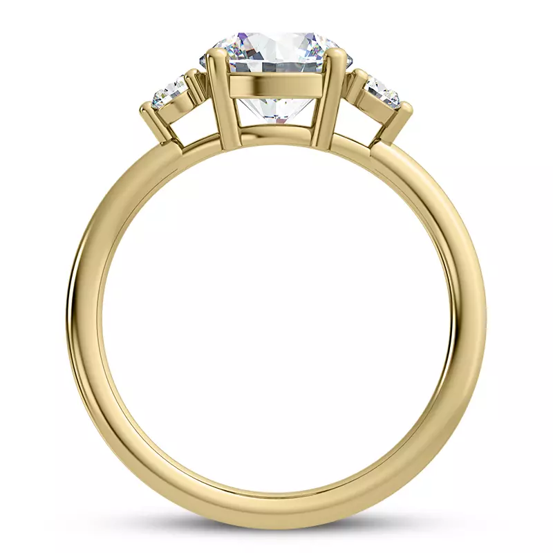 14K Yellow Gold Mavrica Diamond Three-Stone Engagement Ring