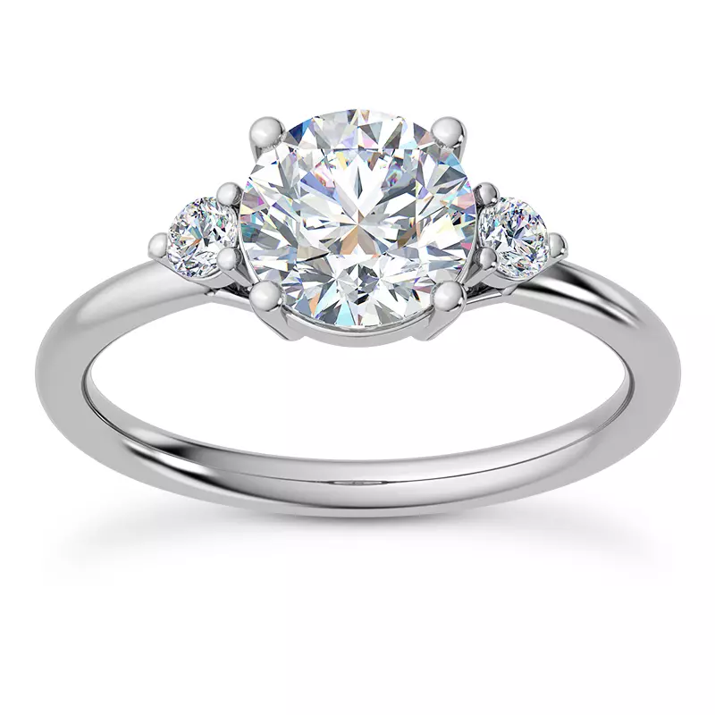 Platinum Mavrica Diamond Three-Stone Engagement Ring