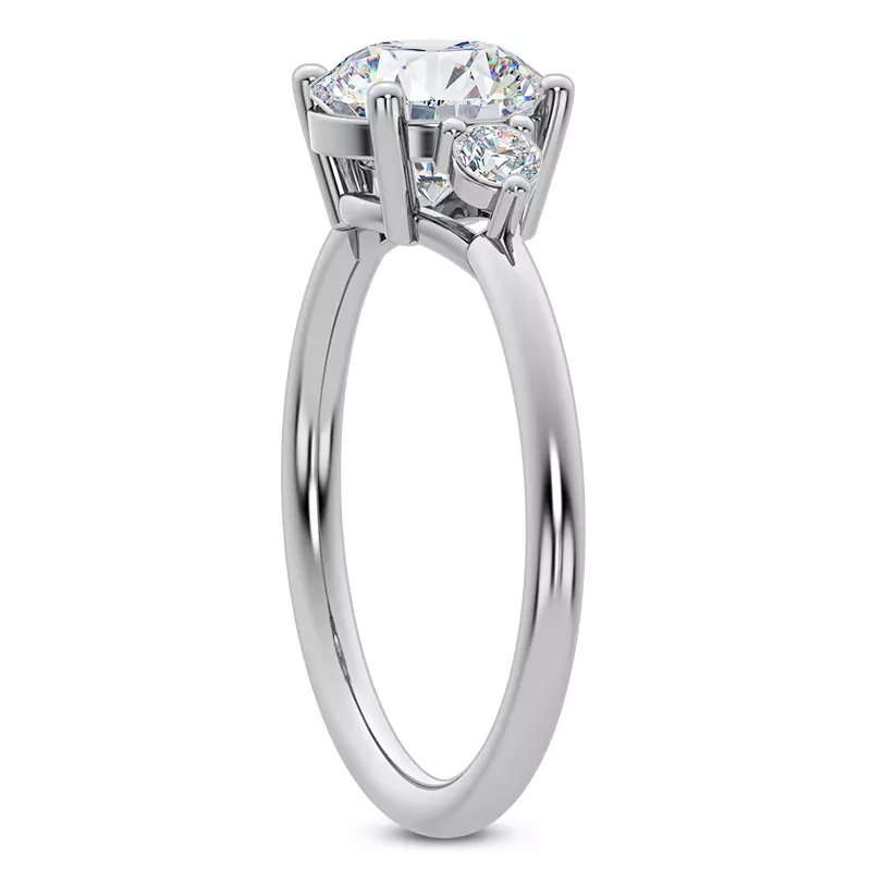 Platinum Mavrica Diamond Three-Stone Engagement Ring