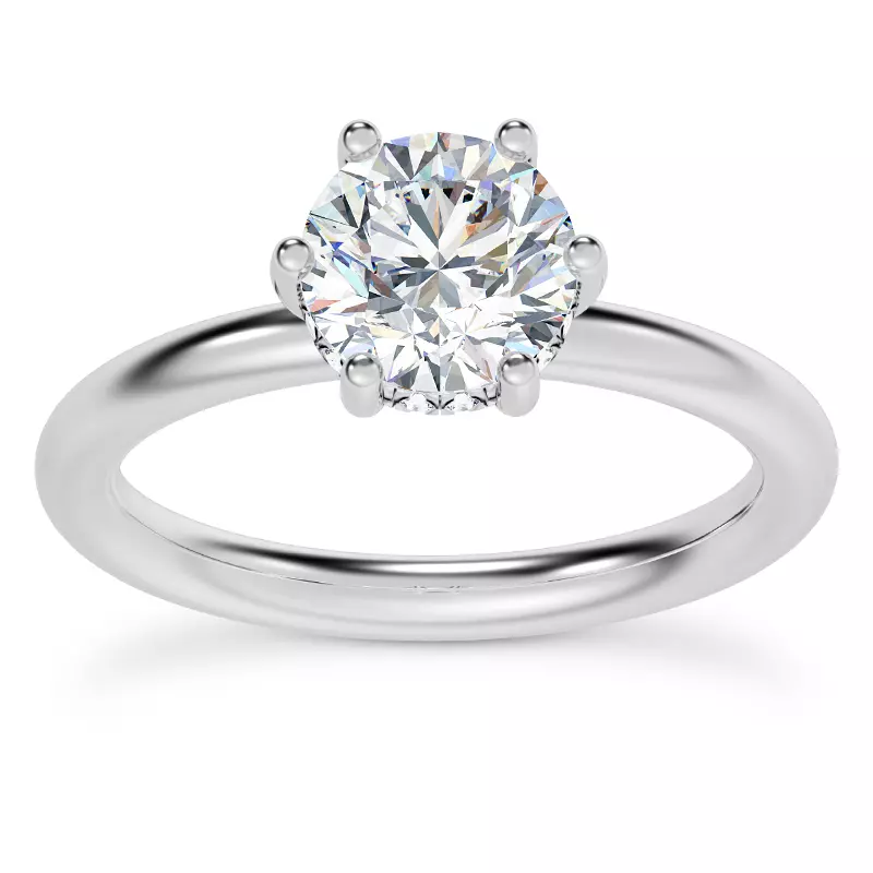 Platinum Colore Diamond Hidden Engagement Ring