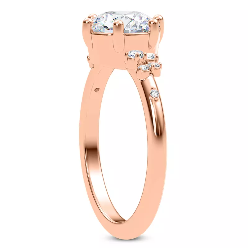 14K Rose Gold Bernice Cluster Engagement Ring