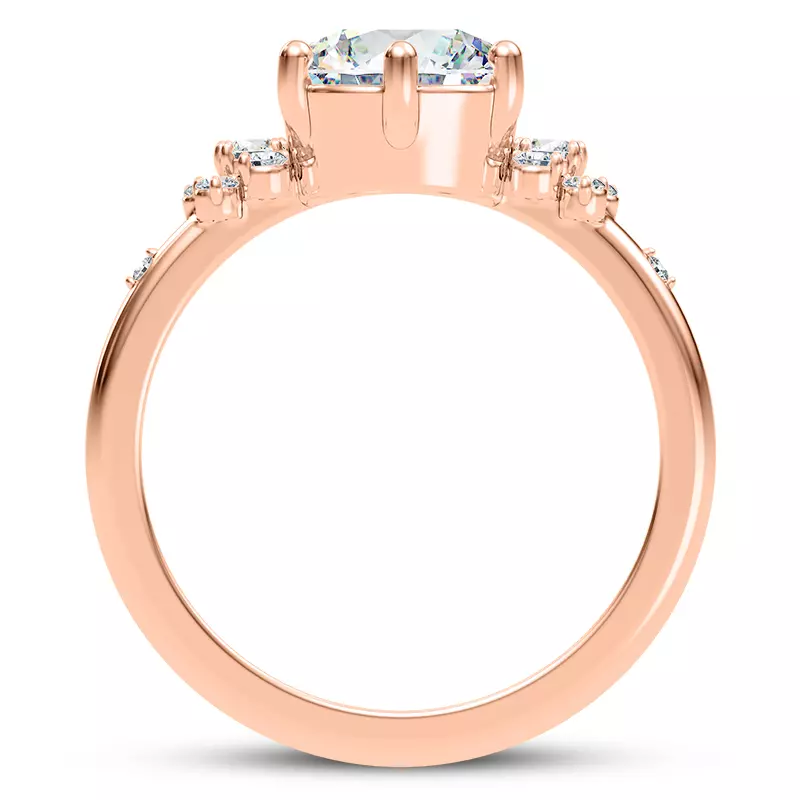 14K Rose Gold Bernice Cluster Engagement Ring