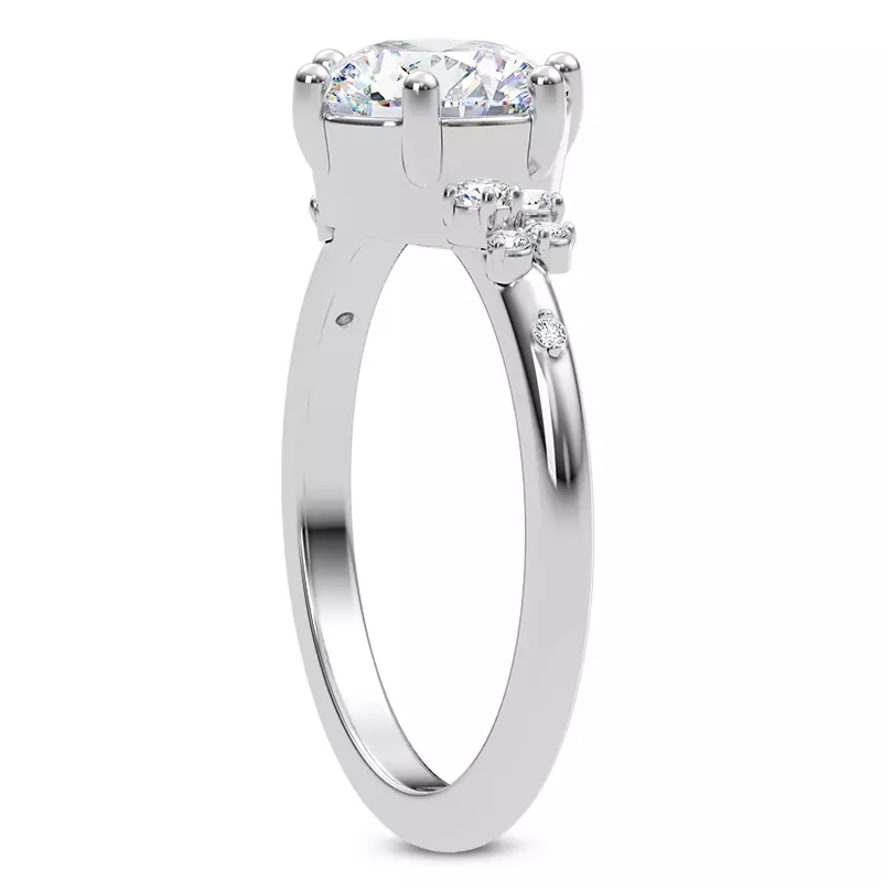 14K White Gold Bernice Cluster Engagement Ring