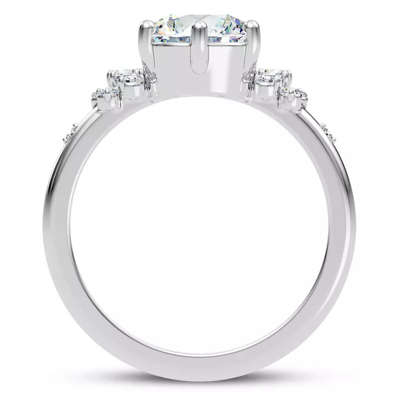 14K White Gold Bernice Cluster Engagement Ring