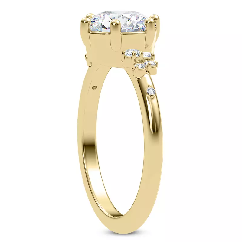14K Yellow Gold Bernice Cluster Engagement Ring