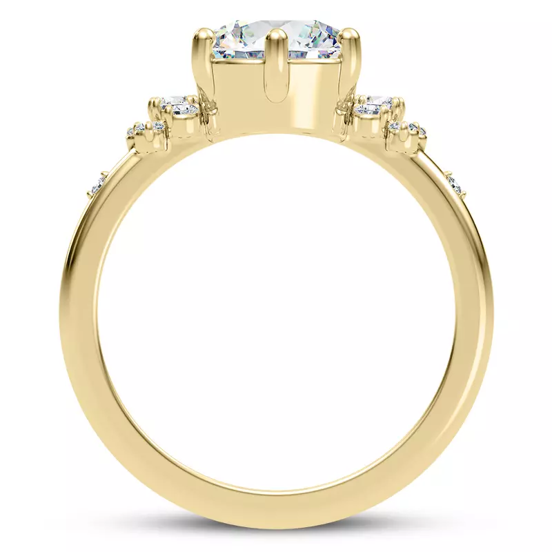 14K Yellow Gold Bernice Cluster Engagement Ring