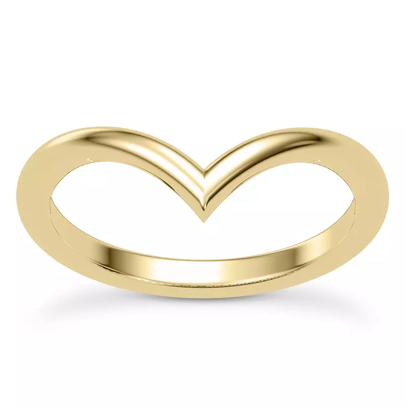 14K Yellow Gold Bernice Chevron Polished Band