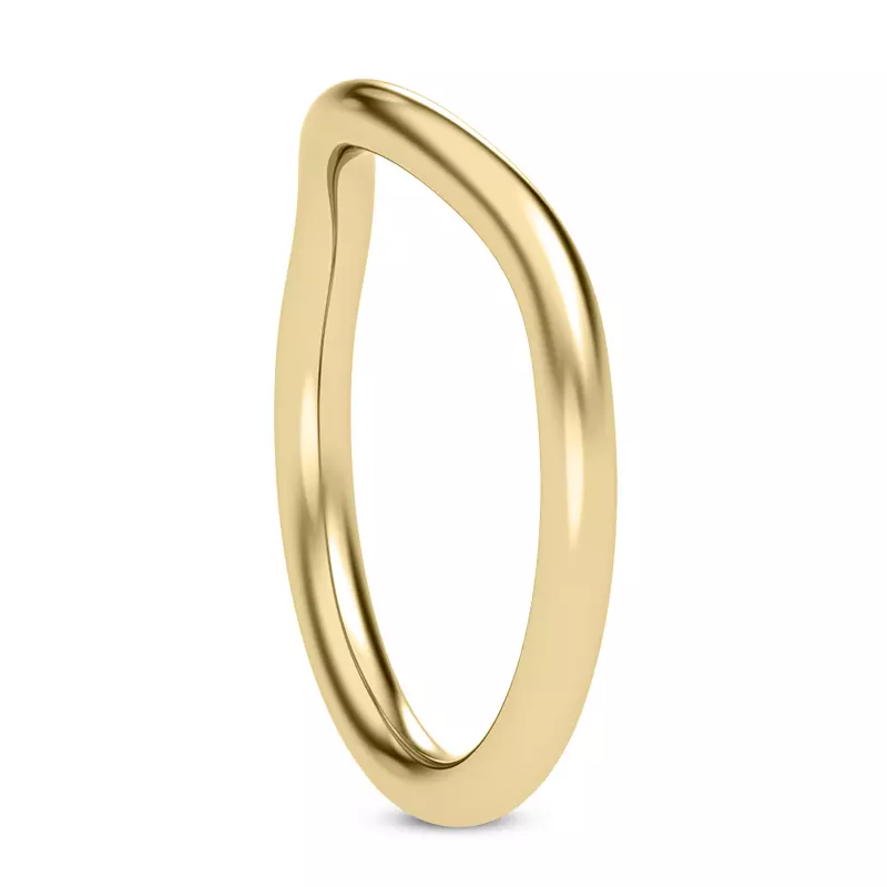 14K Yellow Gold Princesa Curved Band