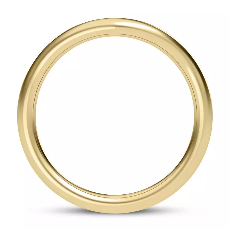 14K Yellow Gold Princesa Curved Band