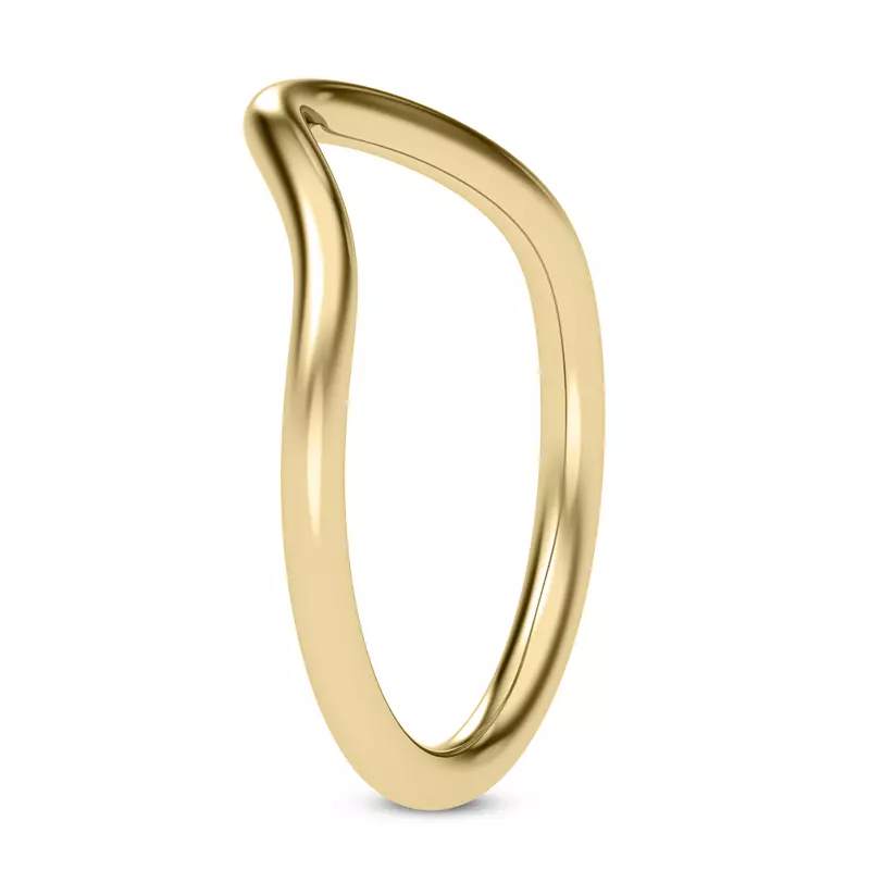 18K Yellow Gold Dee Wide Curved Band